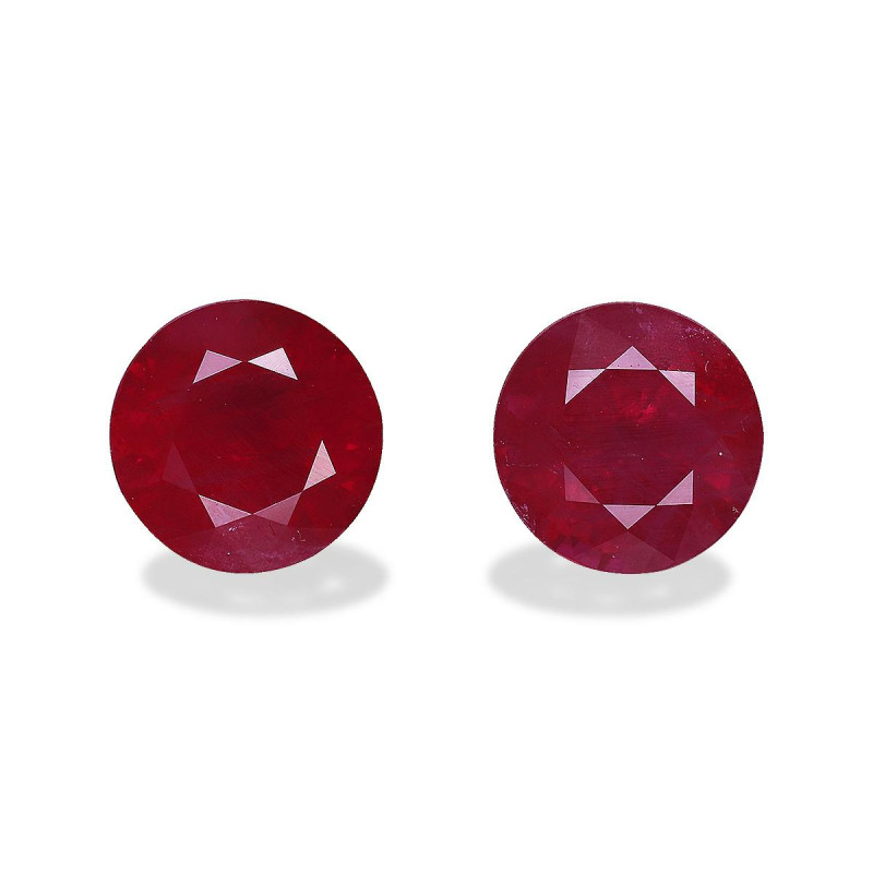 Rubis de Birmanie taille ROND Rose Red 3.57 carats