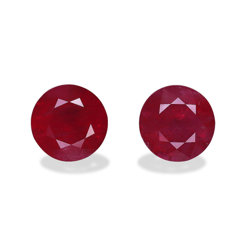 缅甸红宝石 taille 圆形 红玫瑰 3.57 carats