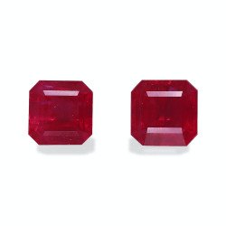 缅甸红宝石 taille 方块 红色 3.45 carats