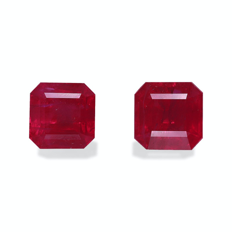 SQUARE-cut Burma Ruby Red 3.45 carats
