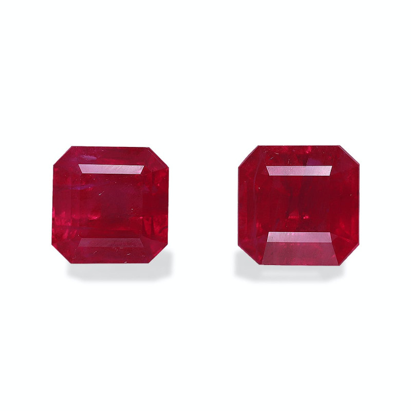 缅甸红宝石 taille 方块 红色 3.45 carats