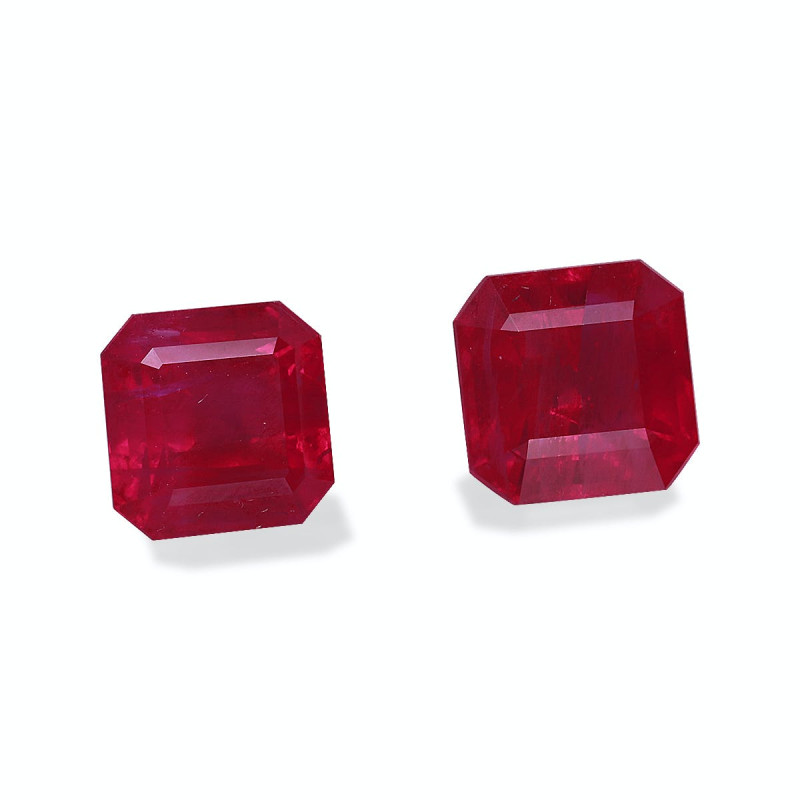 SQUARE cut Burma Ruby Red 3.45 carats