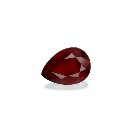 Pear-cut Mozambique Ruby Red 3.06 carats