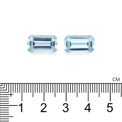 Rechthoekig geslepen Hemelsblauwe Aquamarijn 8.12 karaat