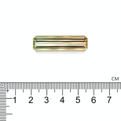 bi-kleurige toermalijn rechthoekige snit 25,70 karaat