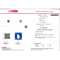 Ovale blauwe ster saffier 7.07 karaat