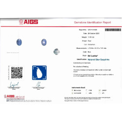 Blauwe ster saffier, ovale geslepen, blauw, 17,81 karaat