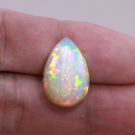 Opal aus Äthiopien lengte Birne Weiß 13.23 karaten