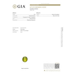 Oog van de kat (chrysoberyl) OVALE snit Limegroen 5,35 karaat