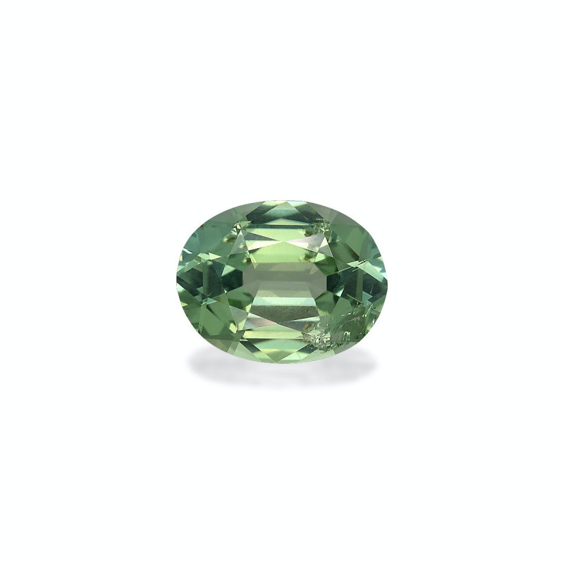 OVAL-cut Green Tourmaline Cotton Green 3.97 carats