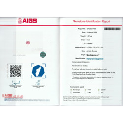 Padparadscha Saphir lengte OVAL Orange 1.57 karaten