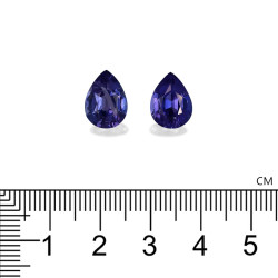 Peervormige blauwe Tanzaniet 6.46 karaat