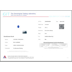 Ovale blauwe saffier Blauw 3.07 karaat