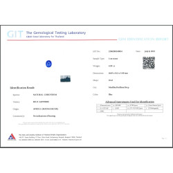 Ovale blauwe saffier Blauw 4,99 karaat