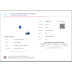 Ovale blauwe saffier Blauw 4,56 karaat