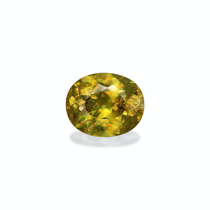 OVAL-cut Sphene Lemon Yellow 4.78 carats