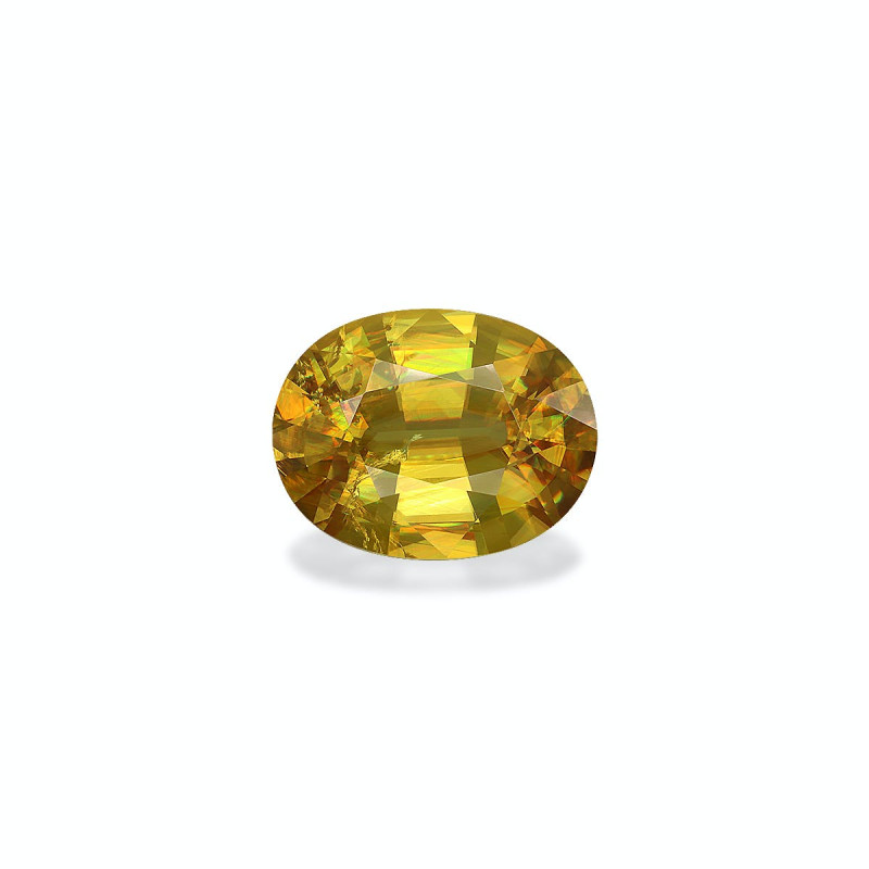 OVAL-cut Sphene Lemon Yellow 17.27 carats