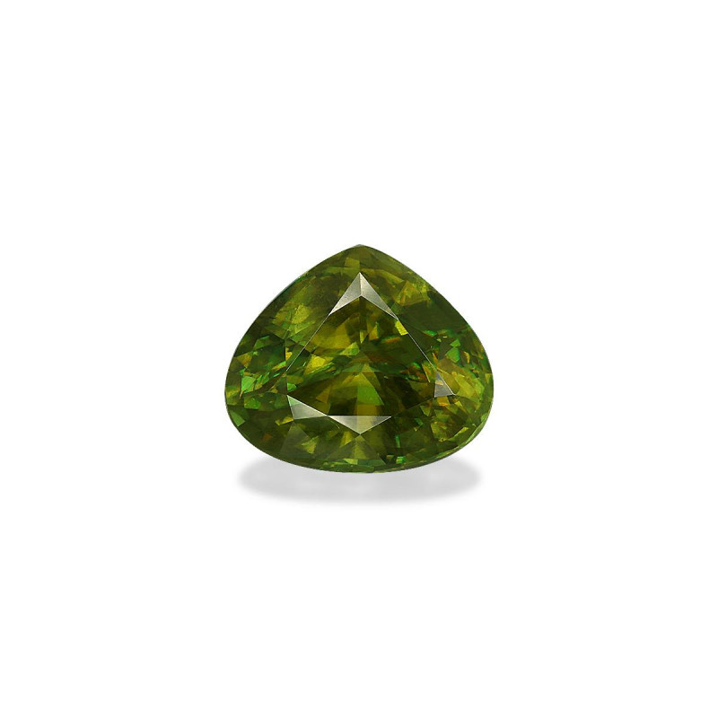 Pear-cut Sphene Moss Green 9.58 carats