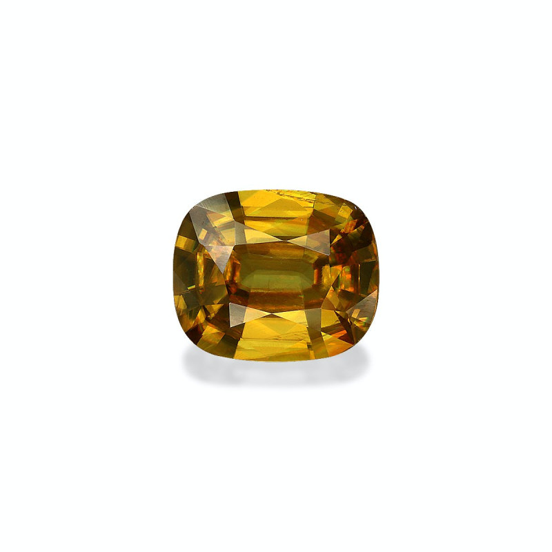 CUSHION-cut Sphene Yellow 5.39 carats