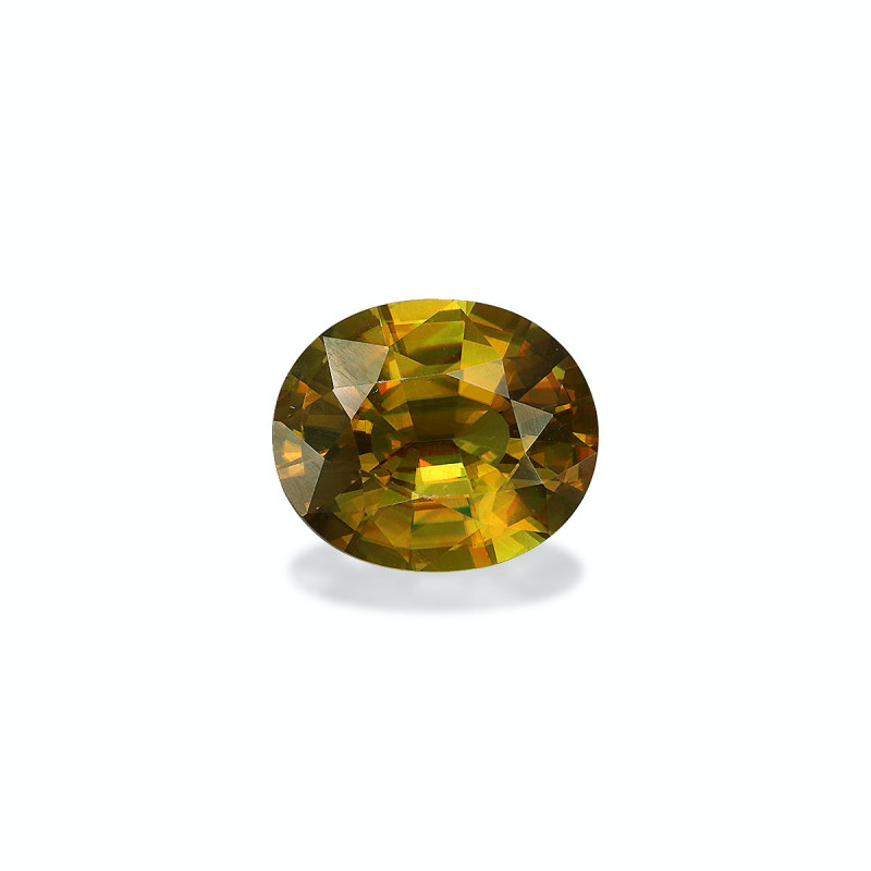 OVAL-cut Sphene Yellow 5.24 carats