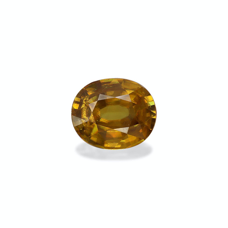 OVAL-cut Sphene Yellow 4.63 carats