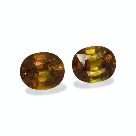 OVAL-cut Sphene Honey Yellow 14.91 carats