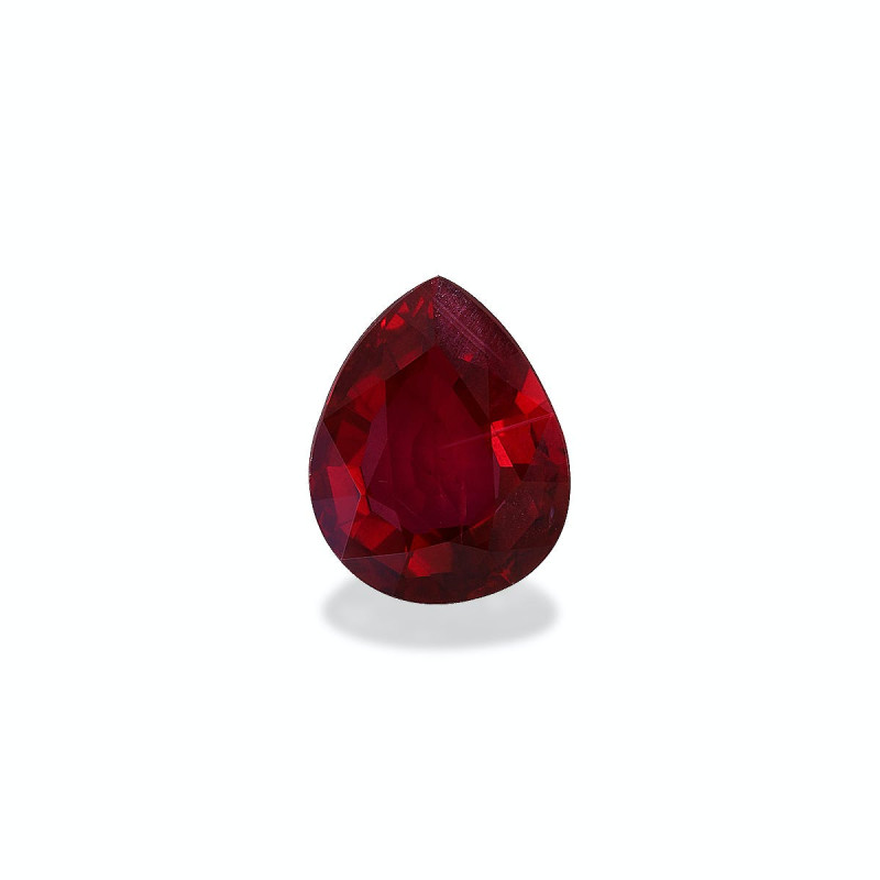 Pear-cut Mozambique Ruby Red 3.02 carats