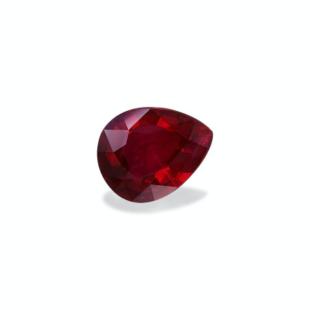 Pear-cut Mozambique Ruby Red 3.02 carats