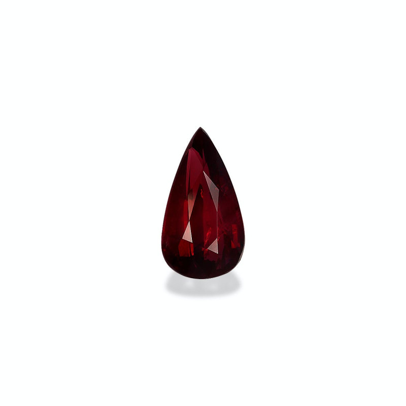 Pear-cut Mozambique Ruby Red 3.01 carats