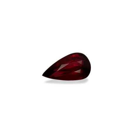 Pear-cut Mozambique Ruby Red 3.01 carats