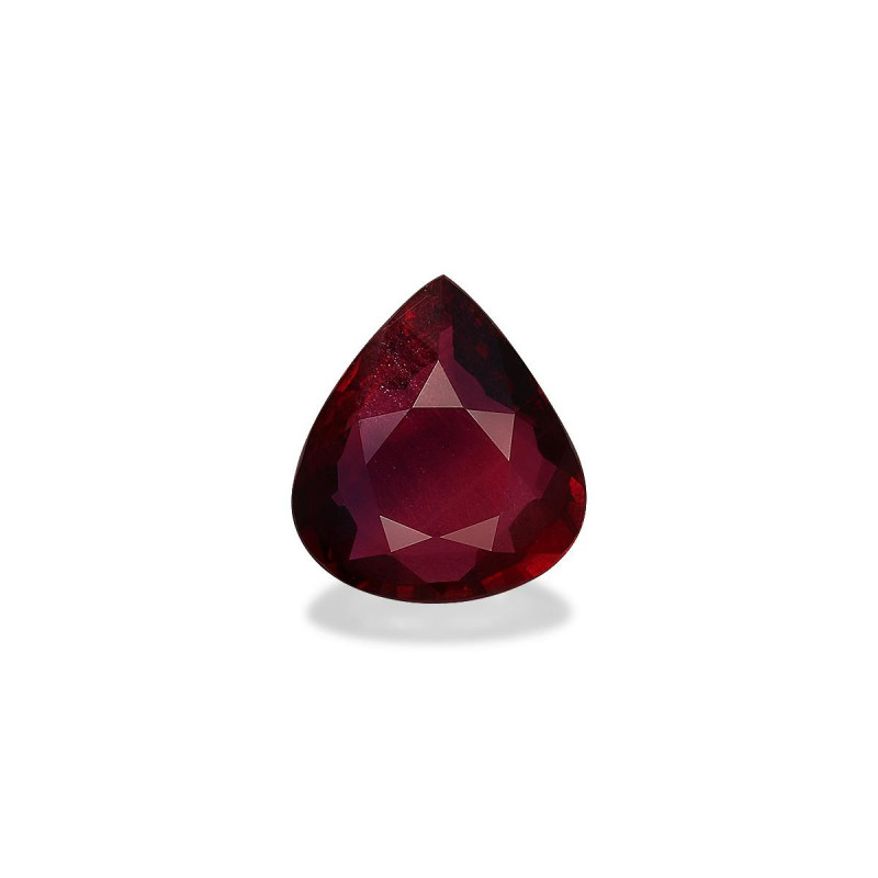 Pear-cut Mozambique Ruby Red 3.06 carats