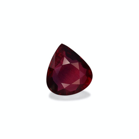Pear-cut Mozambique Ruby Red 3.06 carats
