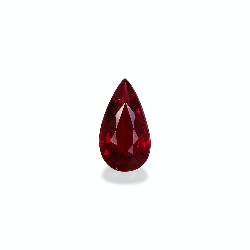 Pear-cut Mozambique Ruby Red 3.01 carats