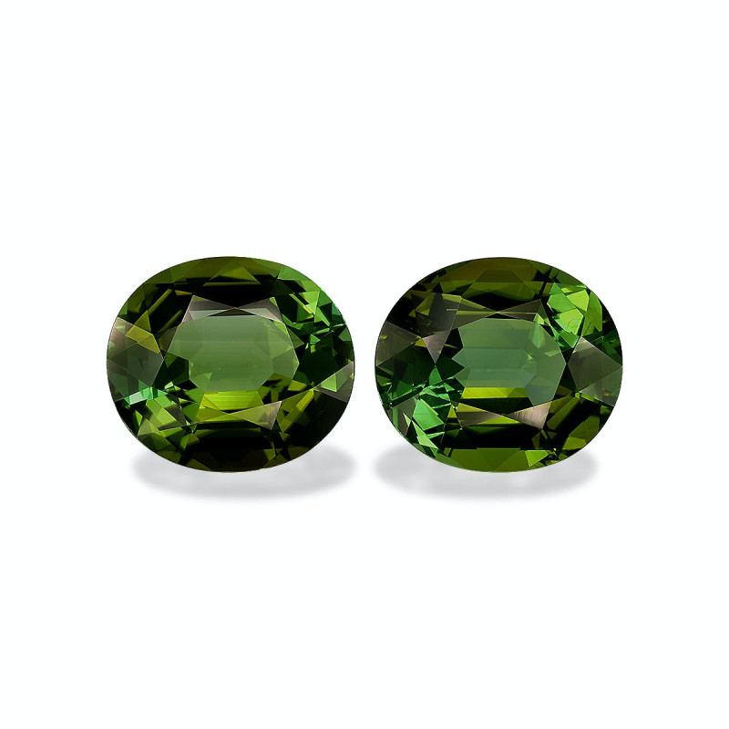 OVAL-cut Green Tourmaline Forest Green 31.82 carats