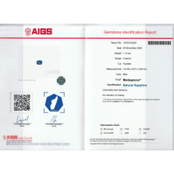 Blauwe saffier kussen geslepen Blauw 1.14 karaat