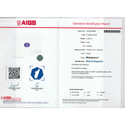 Ovale Lavendel Paarse Saffier van 2,49 karaat