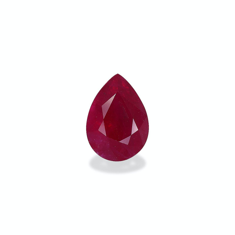 Pear-cut Burma Ruby Red 3.01 carats