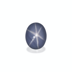 Saphir &eacute;toil&eacute; gris taille OVALE Gris 3.19 carats