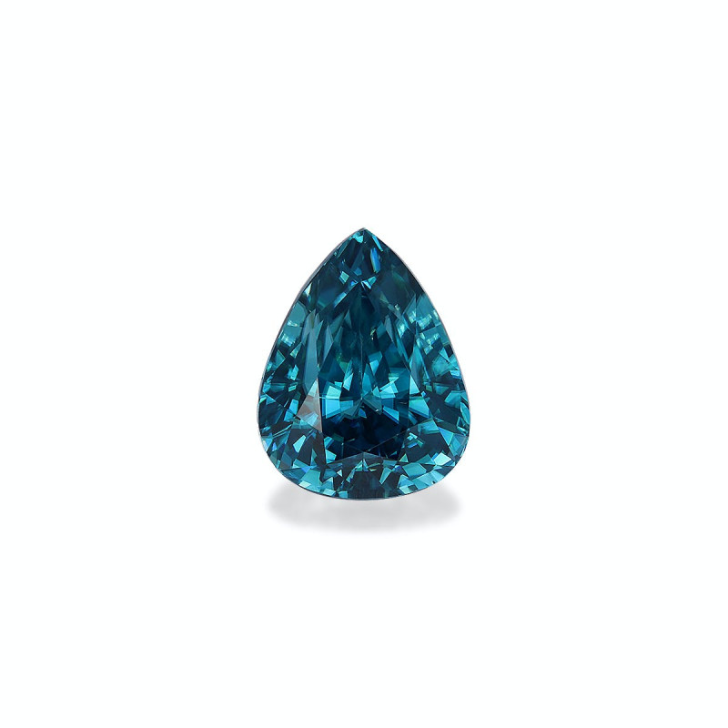 Pear-cut Blue Zircon Cobalt Blue 14.36 carats