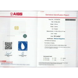 Geel Saffier kussen gesneden Daffodil Yellow 5.58 karaat