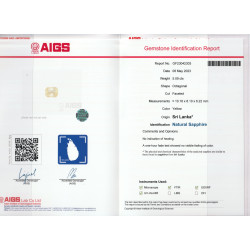 Gele Saffier rechthoekige snit 5.09 karaat