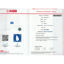 Ovale blauwe saffier Blauw 3,22 karaat