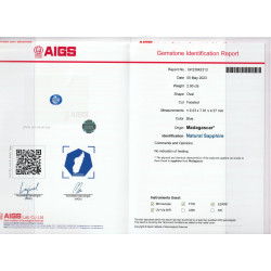 Ovale blauwe saffier Blauw 2,90 karaat