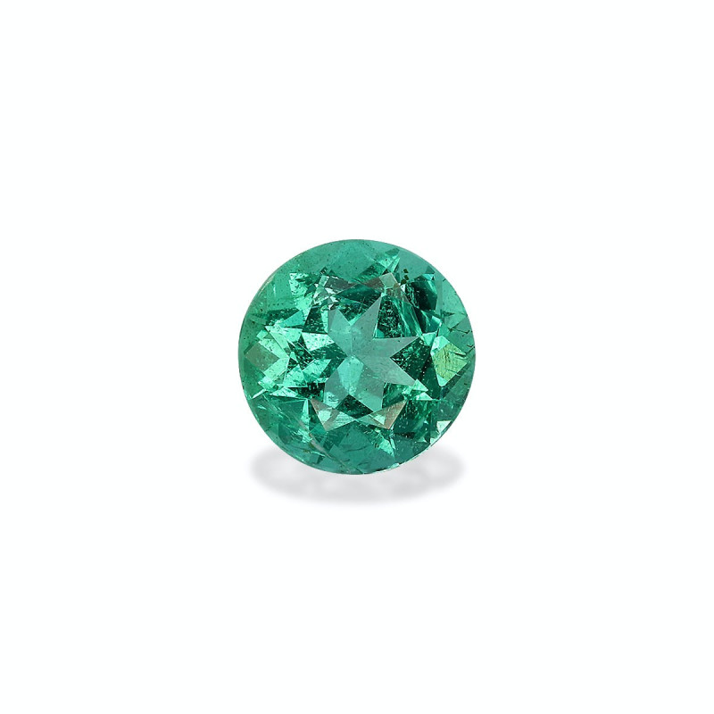 ROUND-cut Zambian Emerald Green 0.74 carats