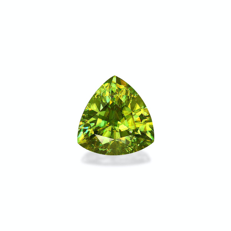 Esfena taille Trilliant Lime Green 5.47 carats