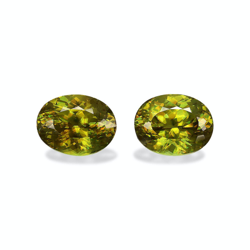 OVAL-cut Sphene Lime Green 13.57 carats
