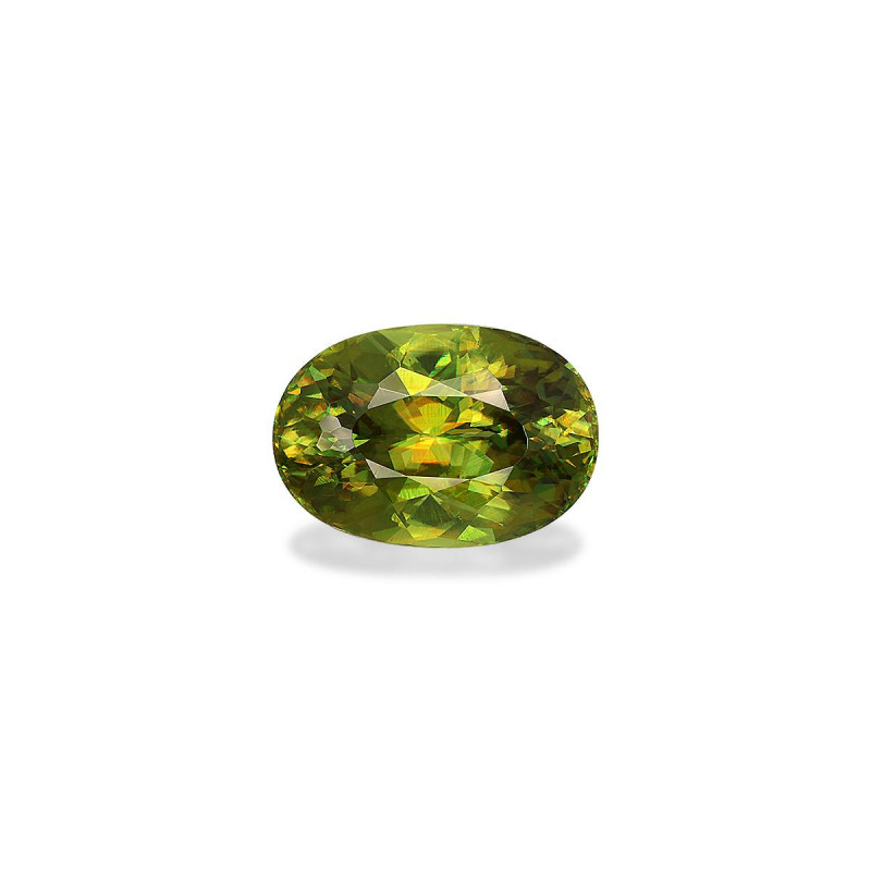 OVAL-cut Sphene Lime Green 5.66 carats