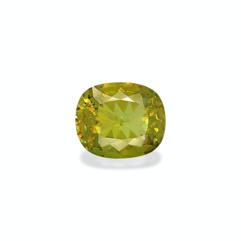 CUSHION-cut Sphene Lime Green 5.82 carats