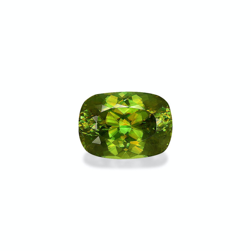CUSHION-cut Sphene Lime Green 9.60 carats