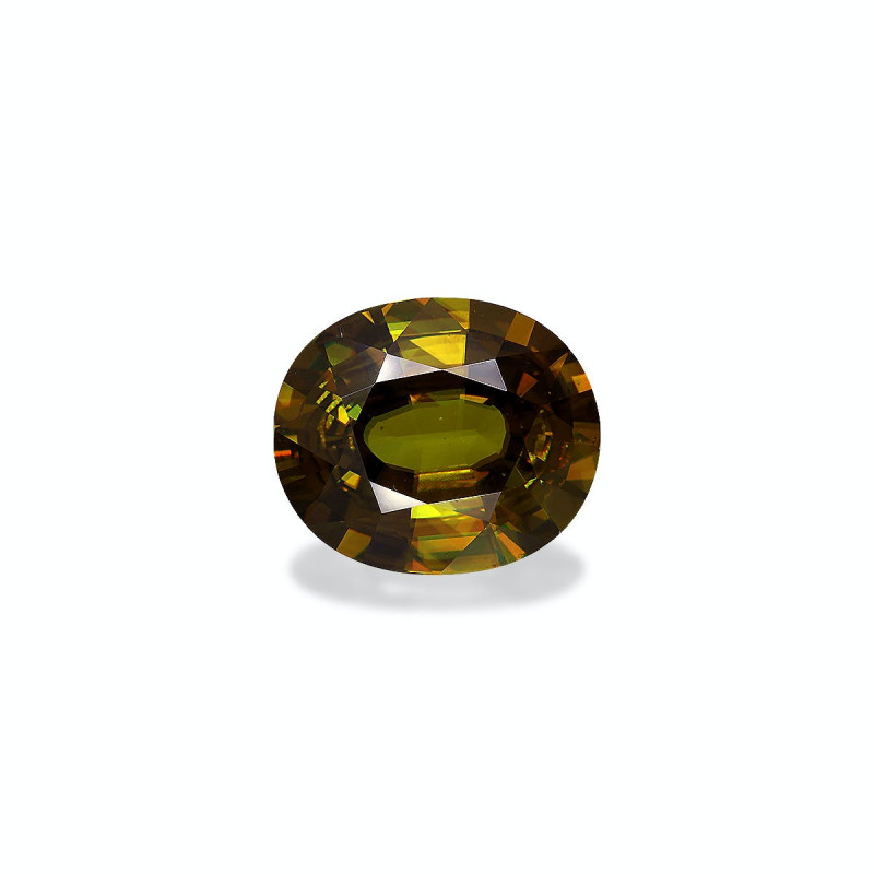 OVAL-cut Sphene Honey Yellow 22.18 carats